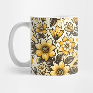 Yellow Floral Illustration Mug